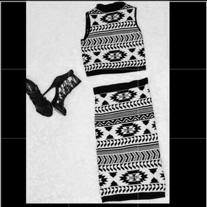 2pc crop sweater & skirt